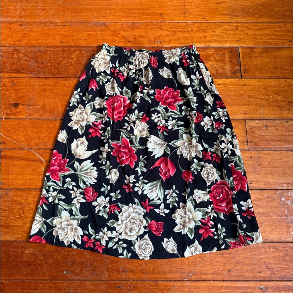 Blair Boutique Floral Vintage Midi Skirt
